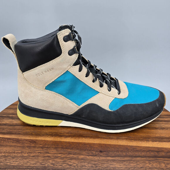 Cole Haan Other - Cole Haan Grand Pro Hiker Boots Men's 9.5 M Blue Beige Suede Leather Lace Up